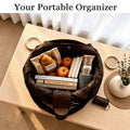 Tote Bag for Women Foldable PU Leather Pouch with Keychain