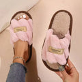 Homewear Shoes Stripe Furry Slippers Fluffy Non-Slip Home Thermal Slippers Thicken Warm Casual Winter Indoor Slippers
