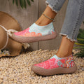 2026 Spring Autumn Women Tropical Print Slip On Sneakers Light Breathable Nonslip Mesh Casual Walking Shoes Daily Outdoor Commut