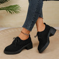 Women's Shoes Strappy Block Heel Single Shoes Fashion Round Toe Deep Mouth Non-Slip Low Top Women's Shoes