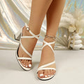 Comfortable and Simple High-Heeled Sandals, Casual Versatile Chunky Heel Open-Toe Strap Women's Shoes
