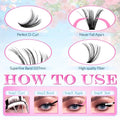 New 400pcs Set Cluster Eyelash Extensions Mix Length with Tweezers DIY Eyelashes Makeup Tool Colorful Lash Book Personal Use