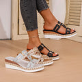 Large Size Roman Style Women's Sandals Open Toe Beach Slippers Summer Wedges Comfortable Outdoor Slip-On Shoes for Women