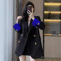 Spring Autumn Woman Youthful Clothes Office Lady High Quality Outer Wears Solid Jacket Coats for Women Black Long Blazer