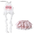 Hip Hop Girls Crop Top ‌princess Layered Skirt‌ Kids K-pop Streetwear Street Dance Costume Children Jazz Girl Group Clothes Sets