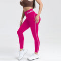 WANAYOU Seamless High Waist Women Yoga Pants Color Contrast Sports Legging Hip Lift Gym Fitness Tights Quick Dry Workout Pants