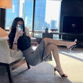 Pointed Open Toe High Heel Shoes Woman OutsideSlipper Party Stiletto Luxury Designer Patent Leather Women Sandals Zapatos Mujer