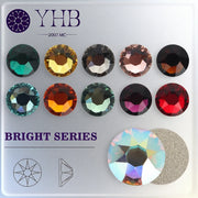 YHB Bright Series Dazzling Nonhotfix 16cut Golden Flatback Hotfix Rhinestones For Shoes Bags Garment SS16 SS20 SS30