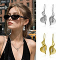 New Gold Silver Drop Earrings Twist Design Lightweight Floral Dangle Earrings Calla Lily Earrings Women