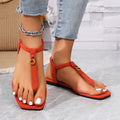 *Fashionable Hot Selling Clip Toe Elegant Plus Size Casual Shoes Summer New Round Toe Comfortable Flat Sandals for Women