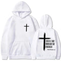Men's Hoodie with Religious Cross and Motivational Text Prints Pullover Style Fashion Casual HipHop Sweatshirt Harajuku Unisex