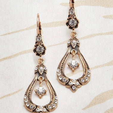 1pcs Vintage Chic Openwork Teardrop Shaped Earrings Perfect Jewelry Accessories Women’s Everyday Formal Occasions