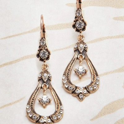 1pcs Vintage Chic Openwork Teardrop Shaped Earrings Perfect Jewelry Accessories Women’s Everyday Formal Occasions