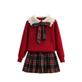 Skirt New autumn and winter collection: stylish and trendy two-piece pleated skirt set for girls