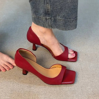 Minimalist Women Sandals 2026 Summer New French Women's High Heels Sexy Open Toe Dress High-heeled Sandals Retro Womens Shoes