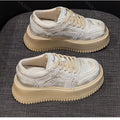 8CM Height Increasing Womens Shoes Fashion Causal Non-slip Sport Footwears Chunky Designer Vulcanized Lace-up Sneakers Zapatos