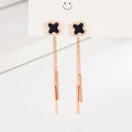 Oil Dripping Four-leaf Clover Earrings A Two Wearing Leaf Trend Romantic and Versatile Earrings for Women's Party Gift Wholesale