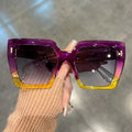 New Gradient Fashion Sunglasses Large Square Rectangle Frame Anti-Reflective Lens Sport Eyewear Summer Beach Party Accessory