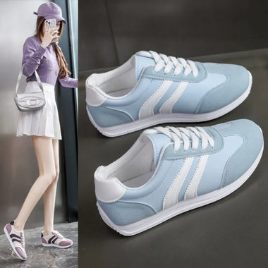 Women's Suede Casual Sneakers 2026 New Style Comfortable Non-slip Flat Lace-up Vulcanized Running Shoes Zapatos Mujer