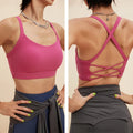 High Support Sports Bra For Women Crisscross Back Yoga Bra Padded Fitness Crop Top Side Support To Reduce Side Boob For Training