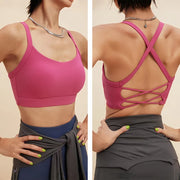 High Support Sports Bra For Women Crisscross Back Yoga Bra Padded Fitness Crop Top Side Support To Reduce Side Boob For Training