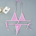 Sexy Mini Bra Sets Wirefree Ultra-thin Mesh Unlined Bra Brief Set Black Transparent 2 Pieces Halter Women's Exotic Lingerie Sets