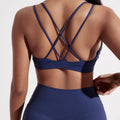 Women Sport Bra Fitness Solid Color Cross Fitness Bra Soft High Strength Women Tight Sport Top Comprehensive Training Gym Yoga Underwear With Chest Pad