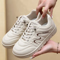 Autumn Women Soft PU Leather Sneakers Embroidery Lazy No Tie Board Shoes Lightweight Non Slip Platform Casual Daily Walking