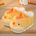 SHAJI Cute Yellow Chicken Plush Slippers For Women Men Couples Winter Warm Thick Non-Slip EVA Sole Soft Fluffy Indoor Home Shoes