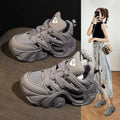 New Women Multi Color Chunky Platform Sneakers Lace Up Mesh Versatile Sporty Height Increasing Spring Autumn