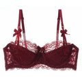 MOYISU Summer Panty Bra Set Sheer French Lace Minimiser Bra Briefs Ultra Thin Women's Underwear Big Bust  Sensual Lingerie Set
