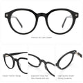 BLUEMOKY (XS Size) Acetate Round Prescription Glasses For Woman Anti Blue Light Custom Progressive Multifocal Optical Eyeglasses