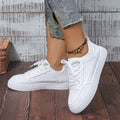 2025 Women Fashion White Sneakers Spring Autumn Sport Running Breathable Tennis Shoes Casual Lace Up Flat Skid-Proof Shoes