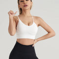 Women Seamless Yoga Vest Push Up Shock Absorbing Sports Bra Cross Back Beauty Back Quick Dry Gym Running Underwear