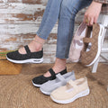 Women's Walking Shoes Breathable Mesh Cushioned Slip-On Sneakers Non-Slip Soft Sole Casual Loafers for Mom