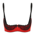 Sexy Lace Bra Women's Lingerie Underwire Half Cup Push Up Brassiere Hot Bra Underwear Bare Exposed Breast Underwire Brassiere