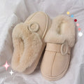 Women's Cotton Slippers 2026 New Winter Half Bag Heel with Plush Thick Sole for Indoor Home Warmth and Fashion Cotton Shoes