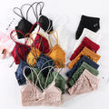 Lace Lingerie Set Cross Shoulder Strap Without Steel Ring Bra Women's Comfortable Support Underwear Fashionable Gathering Design