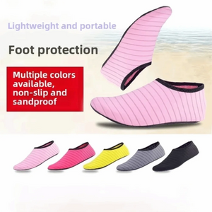 1 Pair New Unisex Aqua Shoes Lightweight Rubber Sole Water Shoes Non-Slip Swim Socks for Swimming, Diving & Beach