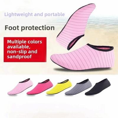 1 Pair New Unisex Aqua Shoes Lightweight Rubber Sole Water Shoes Non-Slip Swim Socks for Swimming, Diving & Beach