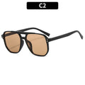 Women Men Square Sun Glasses Retro Polygon Sunglasses Female Vintage Fashion Oculos De Sol Double Beam UV400 Eyeglasses