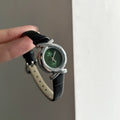 NEW Elegant Woman Small Gold Watches Retro Literary Small Dial Women's Bracelet Cowhide Strap Simple Quartz Ladies Watch