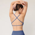 Ladies Cross Back Sports Bra U-Neck Creora Fabric High Stretch Yoga Bra for Pilates Running Training