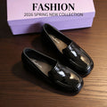 2026 New Retro Loafers, Japanese Style Square Heel High Heels, Everyday Luxury Women's Solid Color Elegant Mary Jane Shoes