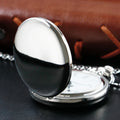Fashion Silver Roman Digital Half Hunter Pocket Watches Necklace Unique Fashion Personality Couple Quartz FOB Watch Gifts