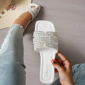 New Summer Women Flat Slippers Fashion Non-Slip Shoes Women Outdoor Slippers Designer Square Heel Flat Sandals Slides Women