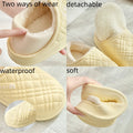 Cute Bear Waterproof Eva Winter Indoor Slippers Women 2026 New Thick Bottom Warm Plush Home Slippers Couple Comfort House Slides