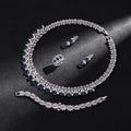 2025 New 4-piece Ring Cubic Zirconia Bridal Wedding Jewelry Set, Dubai Nigeria Crystal Wedding Jewelry Set