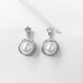 Korean Style Contracted Heart Pearl Earrings For Women Sweet Flower Zircon Geometric Pendant Earring Girl Party Jewelry Gift