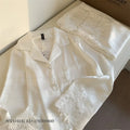 Elegants Lace 2PCS Pjs Set Women's Pijamas Homewear White Silk Satin Sleepwear Trouser Suit Loungewear Loose Casual Nightwear